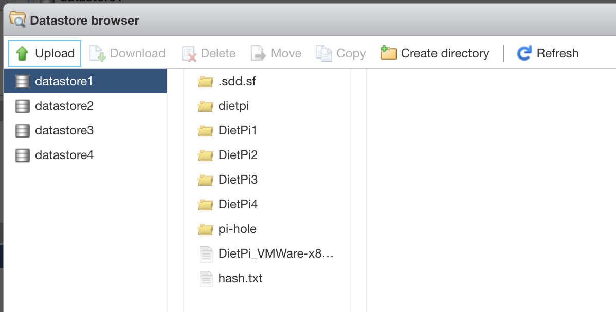 Running the DietPi VMware image on ESXi 6.7