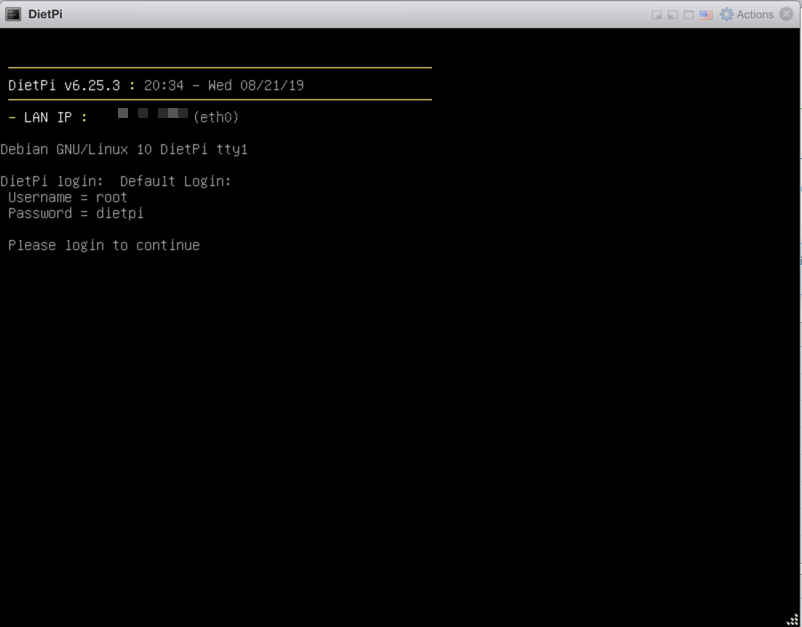 Running the DietPi VMware image on ESXi 6.7